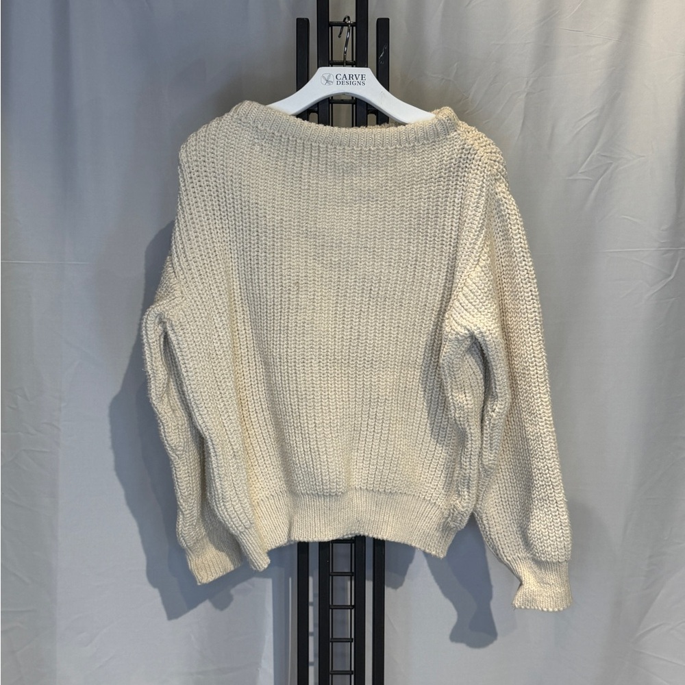 Women's Cream Knit Crew Neck Sweater‎